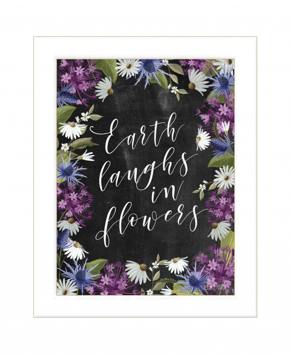 Earth Laughs in Flowers 3 White Framed Print Wall Art - Homeroots - Flyclothing LLC