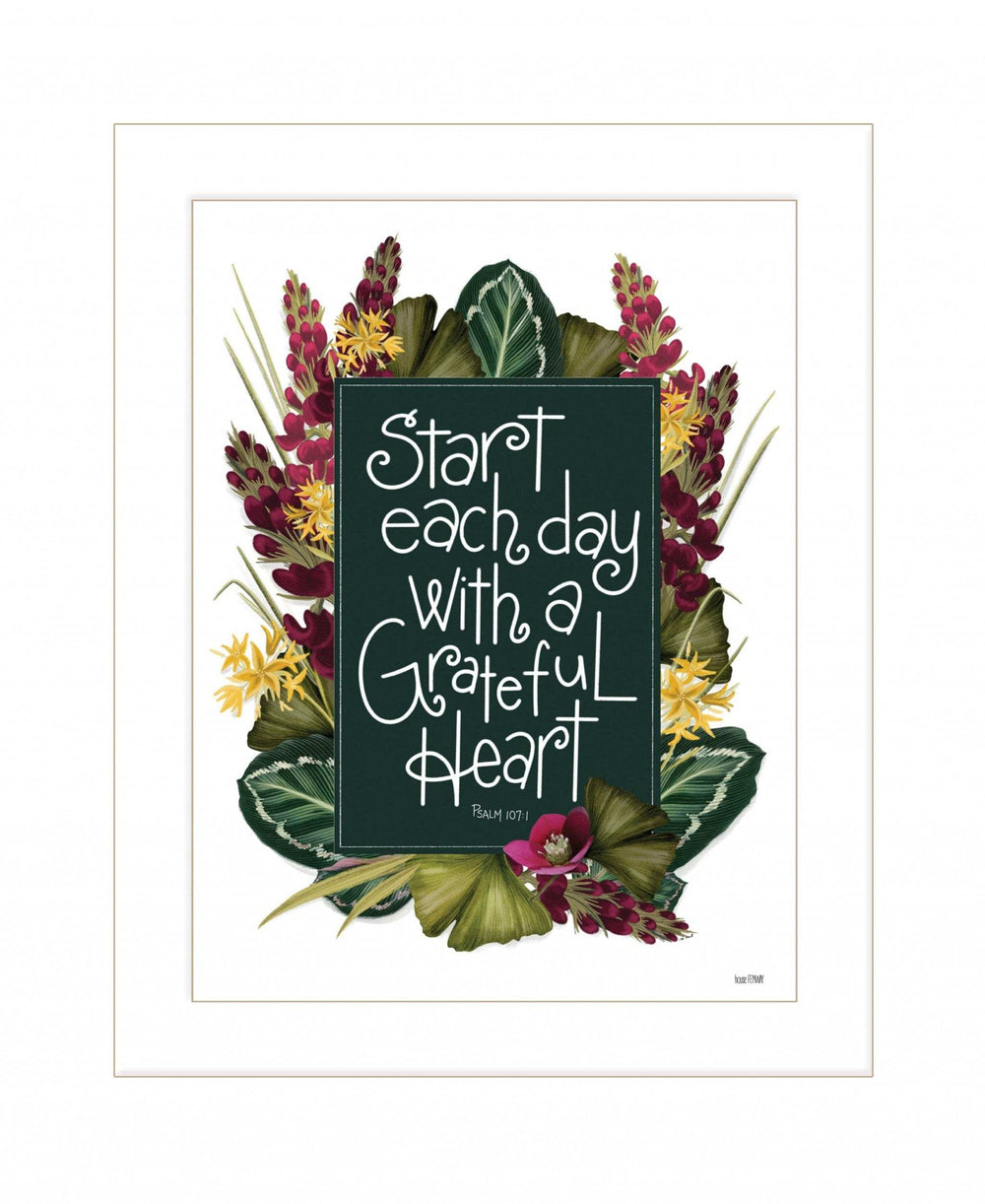 Grateful Heart 3 White Framed Print Wall Art - Homeroots - Flyclothing LLC