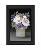 Lilac Mason Jar Floral 3 Black Framed Print Wall Art - Homeroots