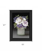 Lilac Mason Jar Floral 3 Black Framed Print Wall Art - Homeroots - Flyclothing LLC