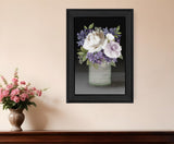 Lilac Mason Jar Floral 3 Black Framed Print Wall Art - Homeroots
