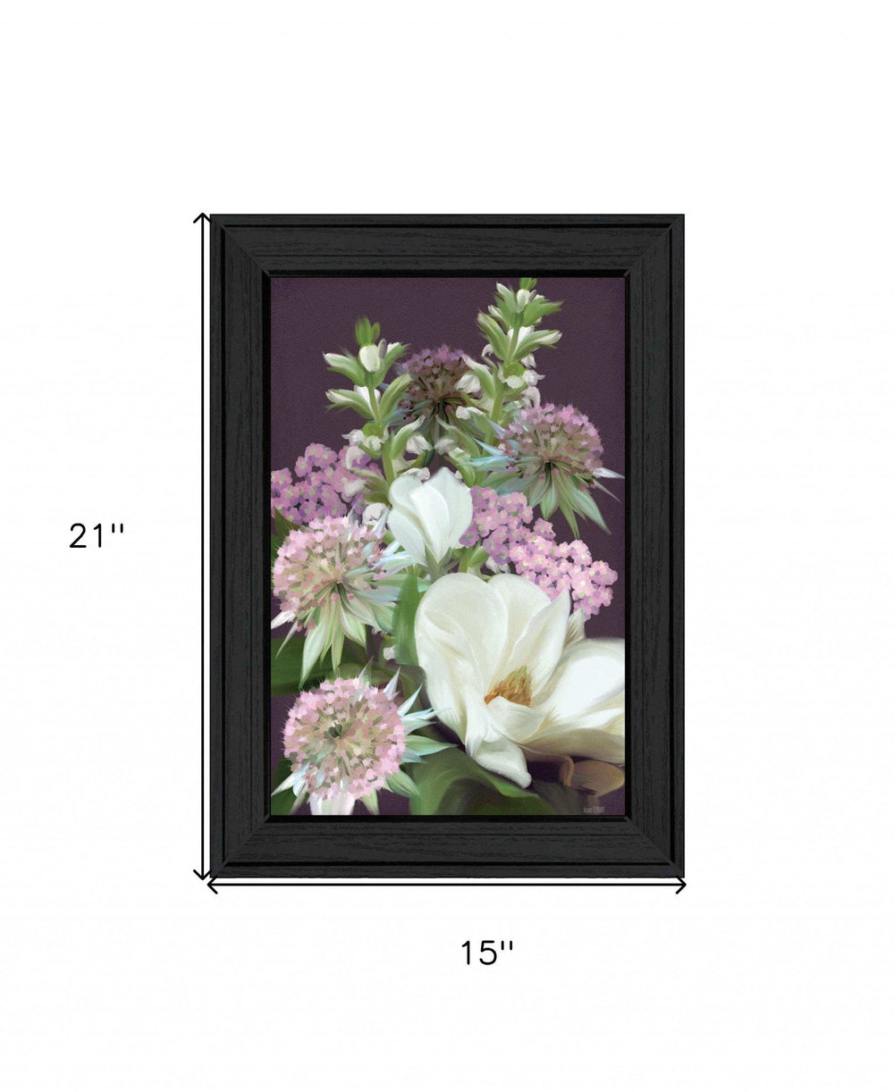 Wild For Plum Bouquet 3 Black Framed Print Wall Art - Homeroots - Flyclothing LLC