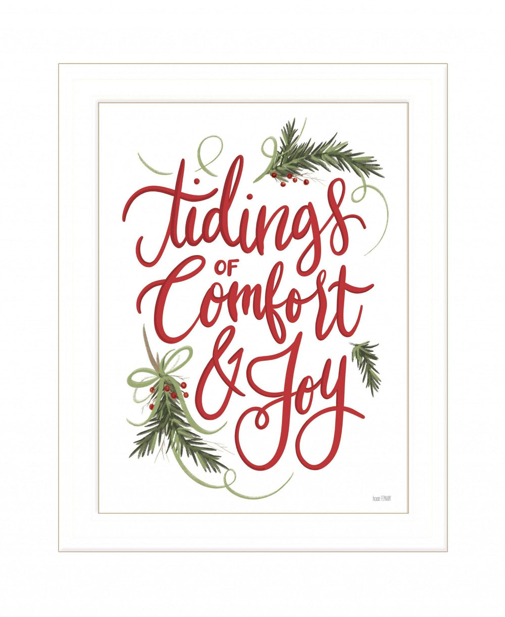 Tidings of Comfort and Joy 2 White Framed Print Wall Art - Homeroots - Flyclothing LLC