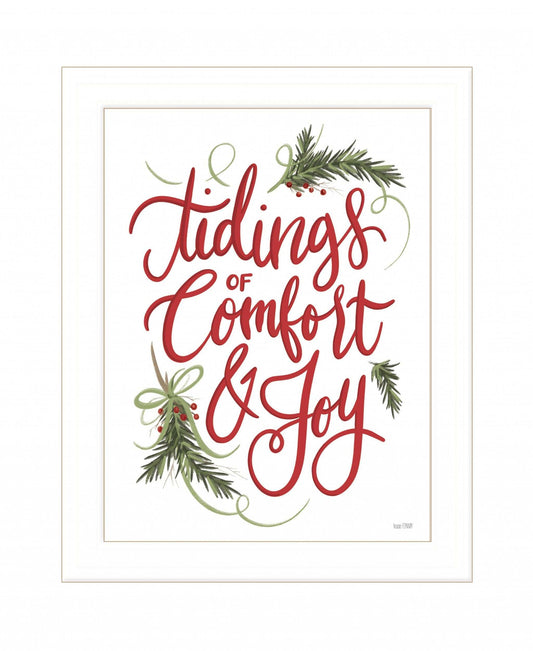 Tidings of Comfort and Joy 2 White Framed Print Wall Art - Homeroots - Flyclothing LLC