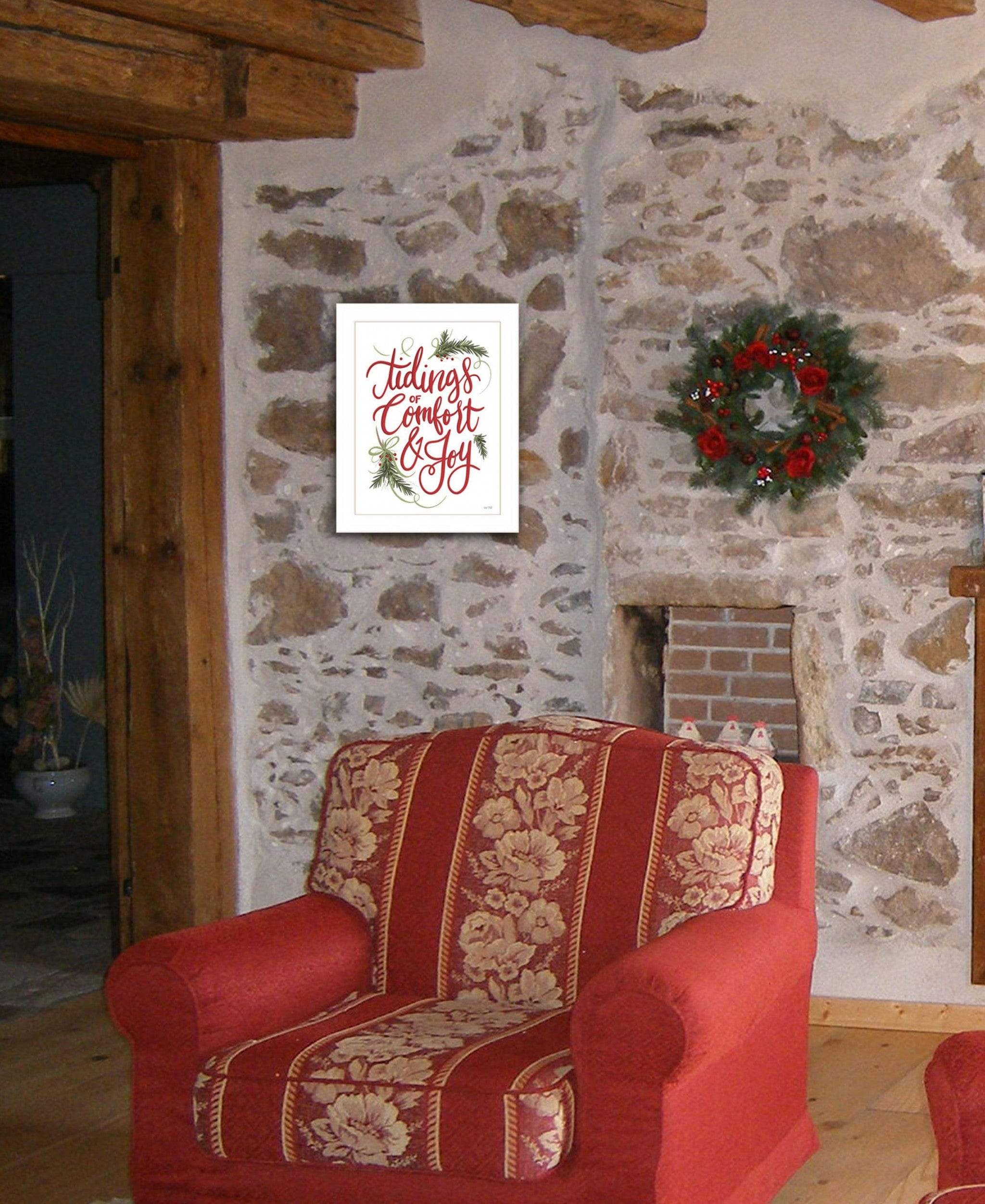 Tidings of Comfort and Joy 2 White Framed Print Wall Art - Homeroots - Flyclothing LLC