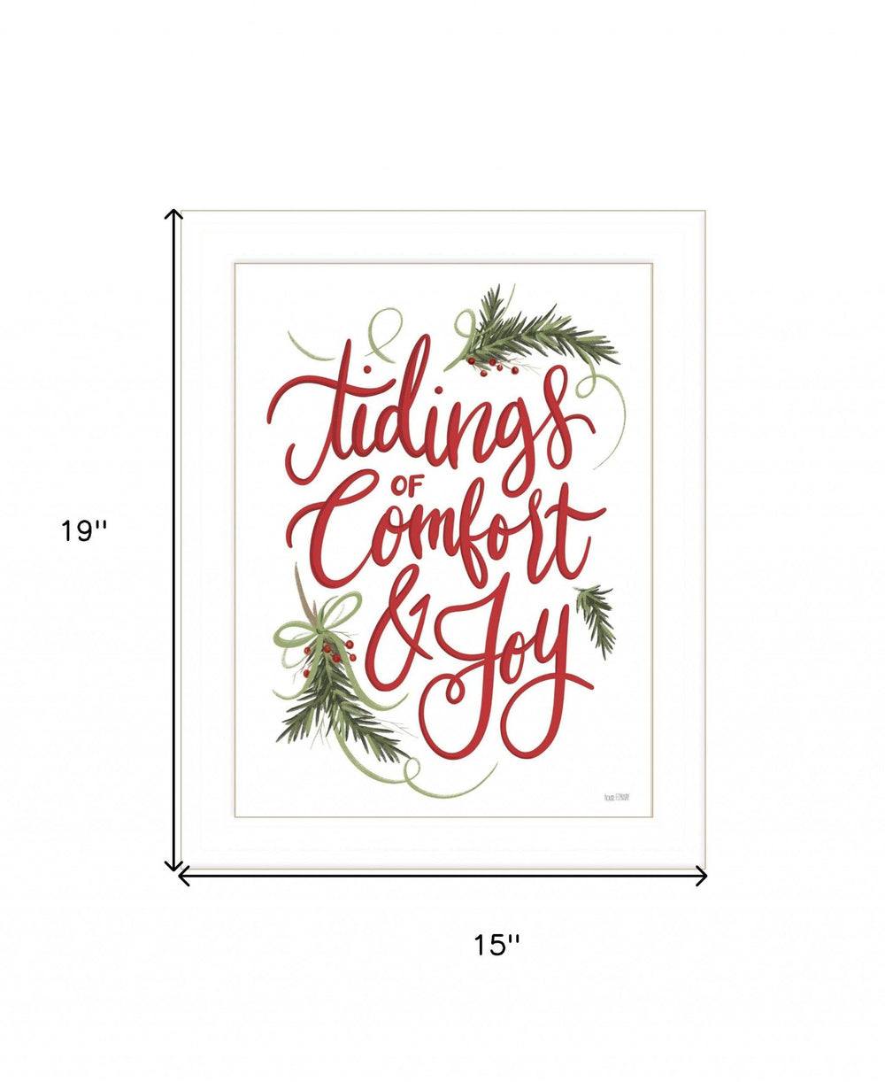 Tidings of Comfort and Joy 2 White Framed Print Wall Art - Homeroots - Flyclothing LLC