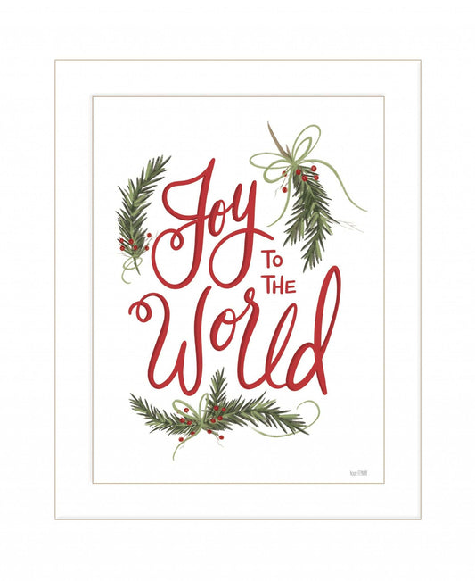 Joy to the World 2 White Framed Print Wall Art - Homeroots - Flyclothing LLC