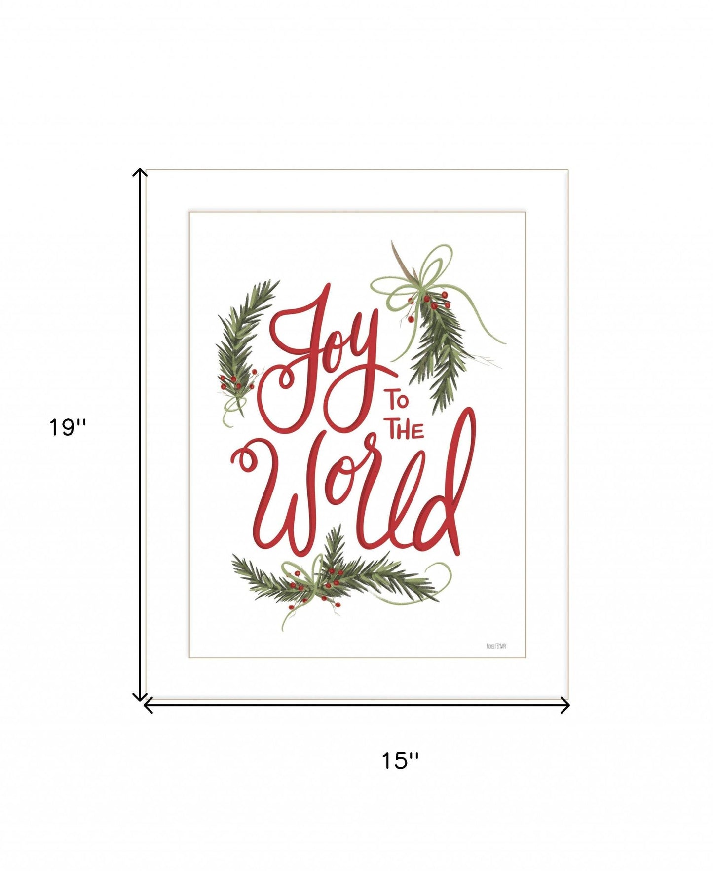 Joy to the World 2 White Framed Print Wall Art - Homeroots - Flyclothing LLC