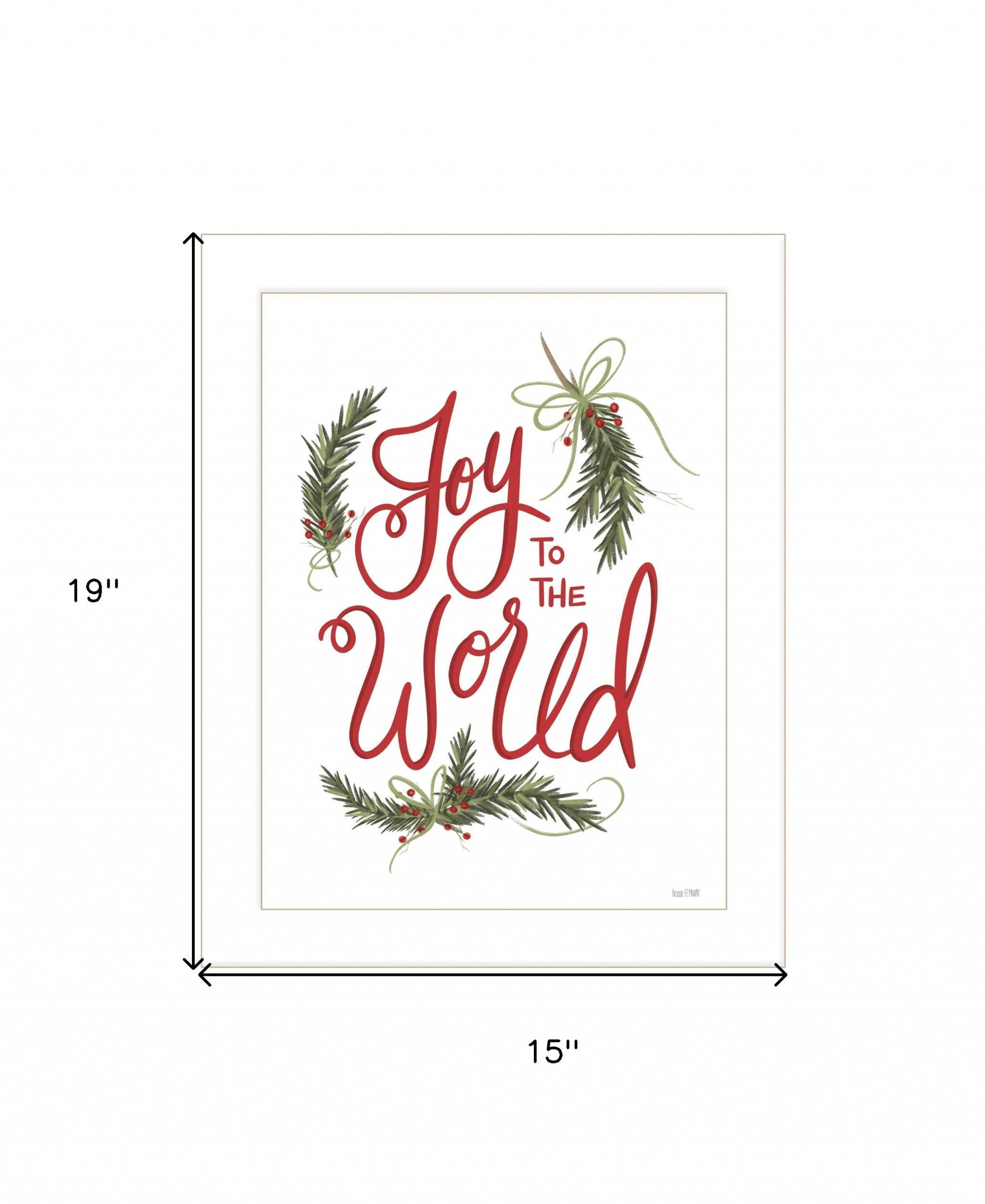 Joy to the World 2 White Framed Print Wall Art - Homeroots - Flyclothing LLC