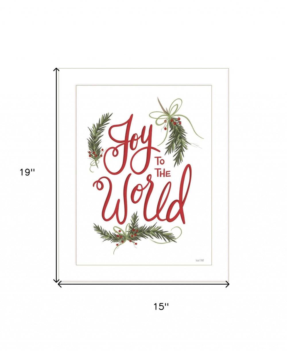 Joy to the World 2 White Framed Print Wall Art - Homeroots - Flyclothing LLC