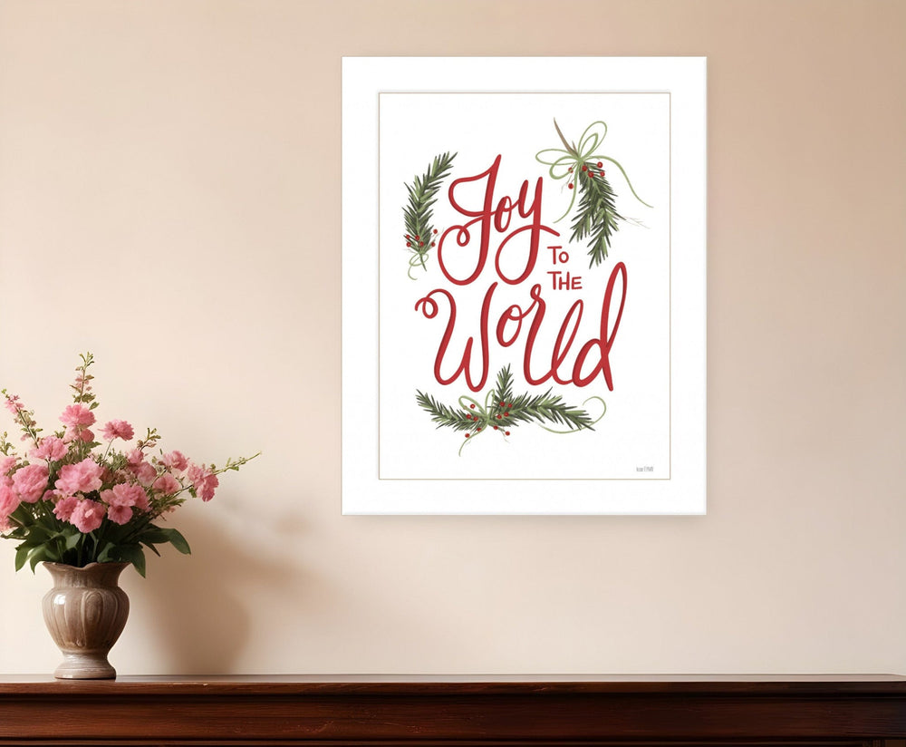 Joy to the World 2 White Framed Print Wall Art - Homeroots