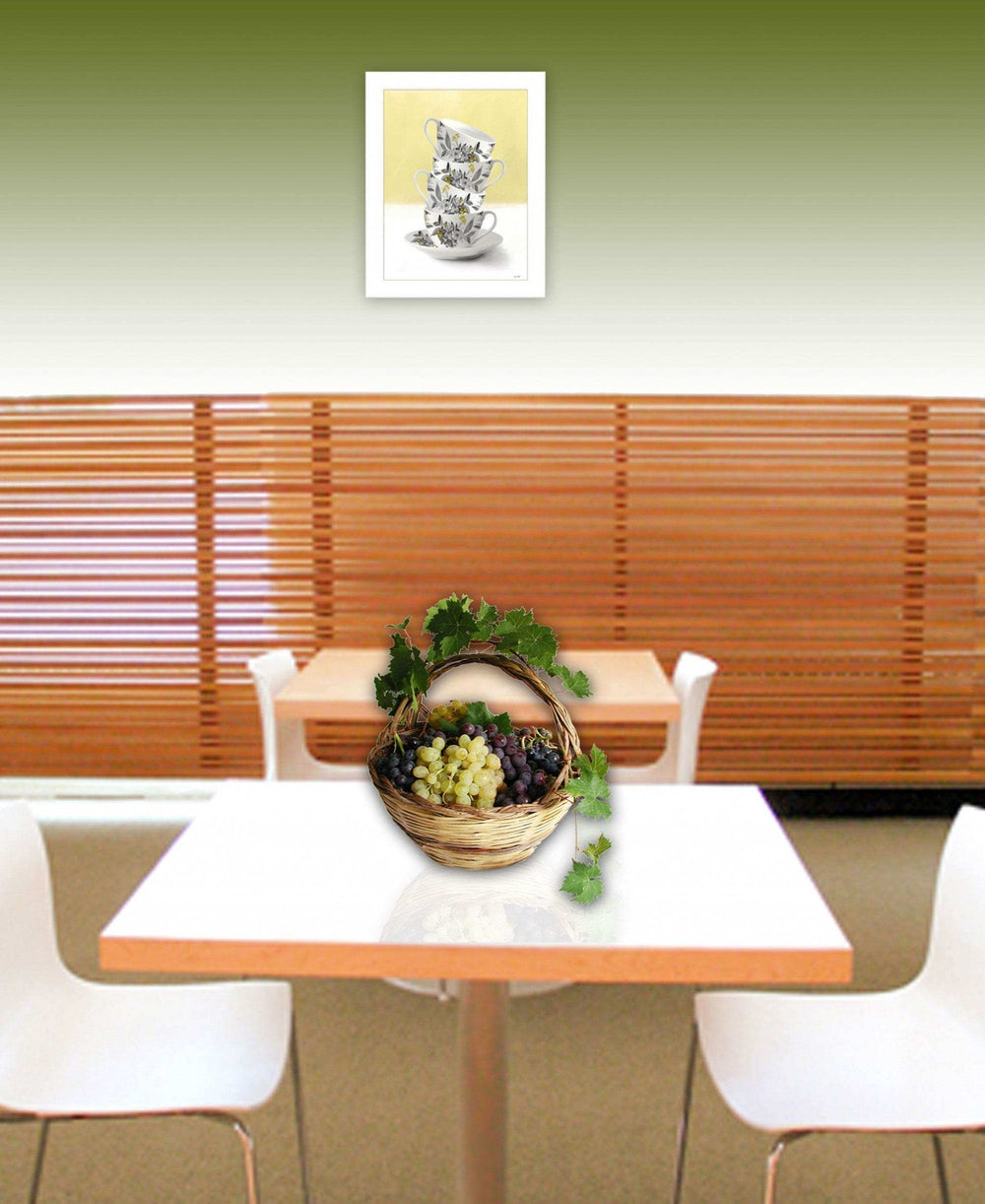 Time for Tea Yellow 1 White Framed Print Wall Art - Homeroots - Flyclothing LLC