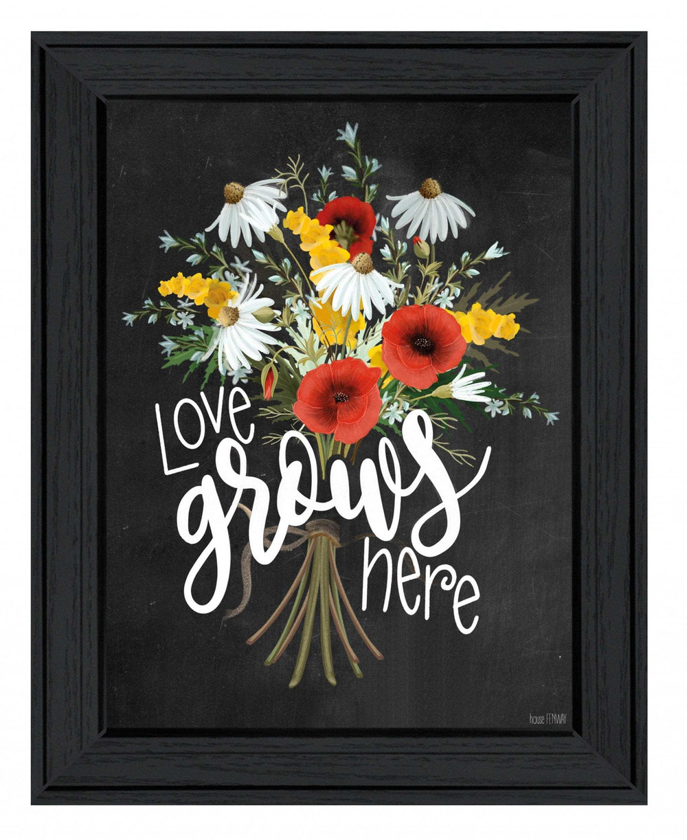 Love Grows Here 6 Black Framed Print Wall Art - Homeroots - Flyclothing LLC