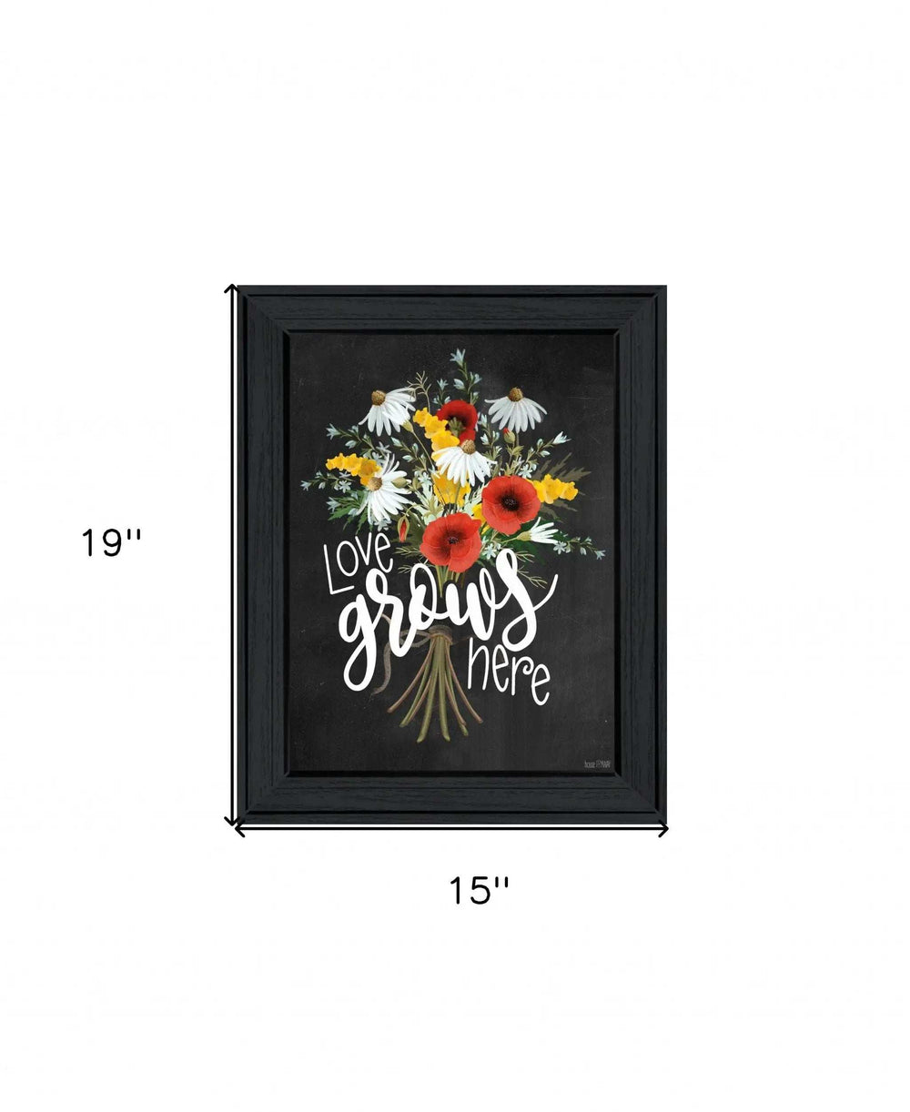 Love Grows Here 6 Black Framed Print Wall Art - Homeroots - Flyclothing LLC