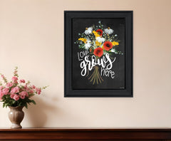 Love Grows Here 6 Black Framed Print Wall Art - Homeroots