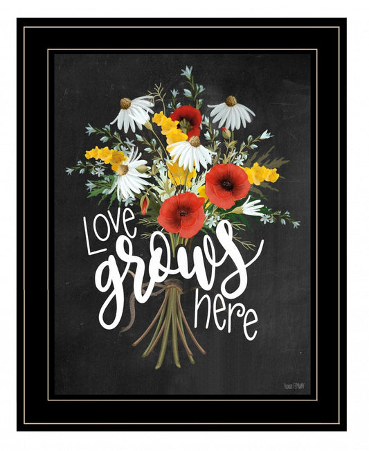 Love Grows Here 7 Black Framed Print Wall Art - Homeroots - Flyclothing LLC