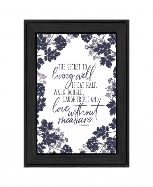 The Secret to Living Well 2 Black Framed Print Wall Art - Homeroots - Flyclothing LLC