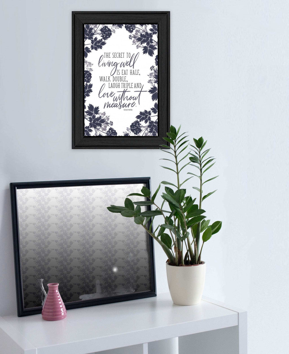 The Secret to Living Well 2 Black Framed Print Wall Art - Homeroots - Flyclothing LLC