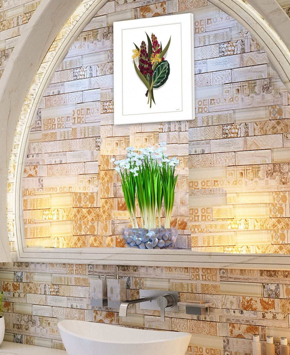 Tropical Sprig 2 White Framed Print Wall Art - Homeroots - Flyclothing LLC