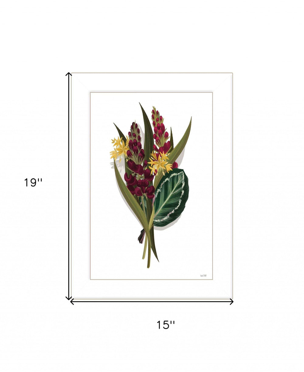 Tropical Sprig 2 White Framed Print Wall Art - Homeroots - Flyclothing LLC
