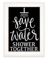 Shower Together 1 White Framed Print Wall Art - Homeroots - Flyclothing LLC