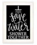 Shower Together 1 White Framed Print Wall Art - Homeroots