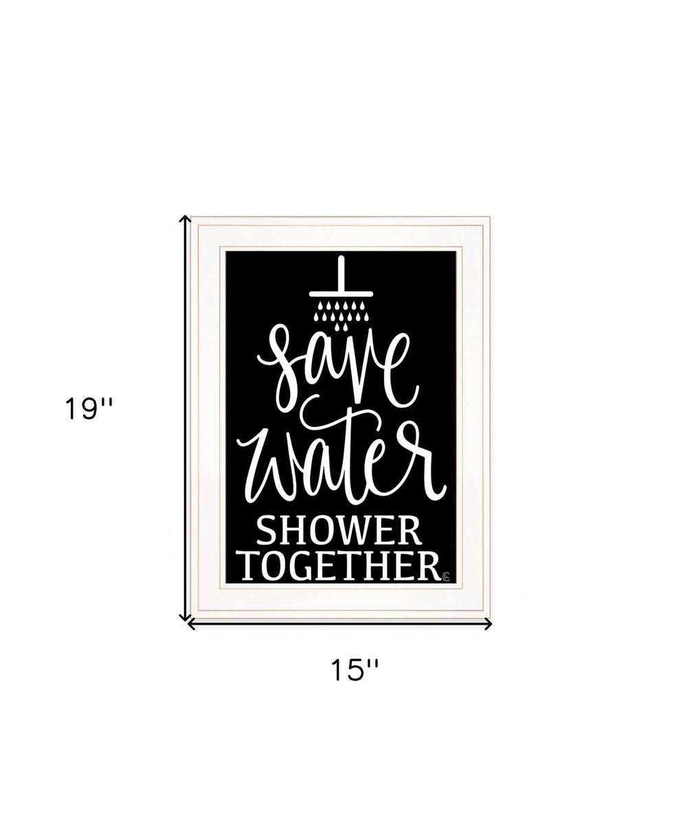 Shower Together 1 White Framed Print Wall Art - Homeroots - Flyclothing LLC