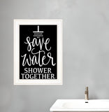 Shower Together 1 White Framed Print Wall Art - Homeroots