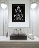Shower Together 2 Black Framed Print Wall Art - Homeroots - Flyclothing LLC