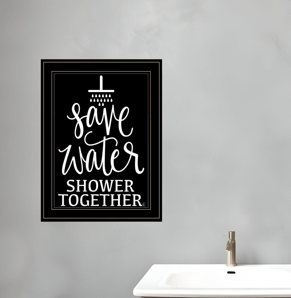 Shower Together 2 Black Framed Print Wall Art - Homeroots