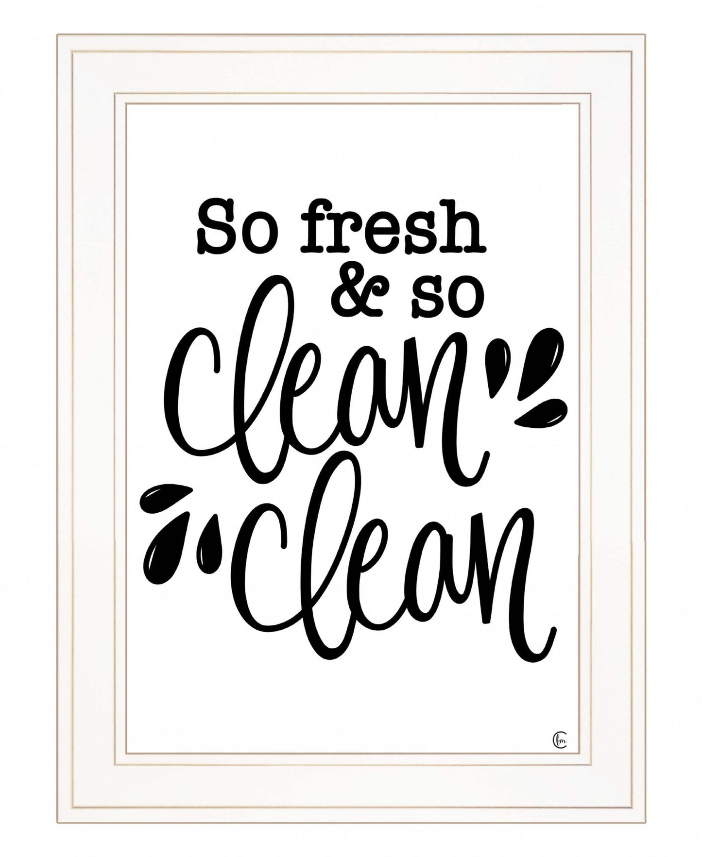 So Clean Clean 1 White Framed Print Bathroom Wall Art - Homeroots - Flyclothing LLC