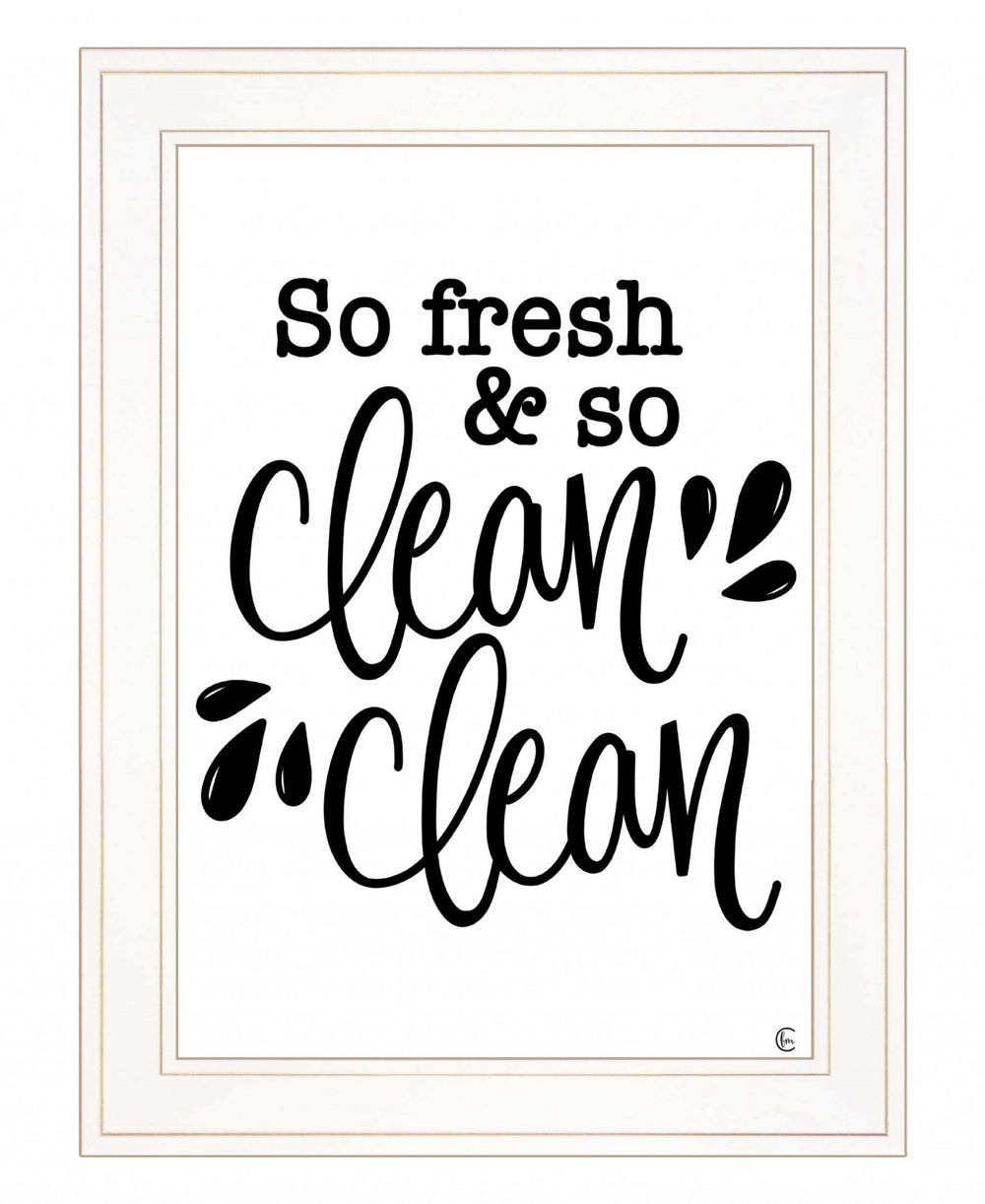 So Clean Clean 1 White Framed Print Bathroom Wall Art - Homeroots - Flyclothing LLC