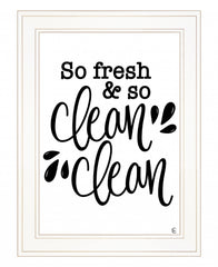 So Clean Clean 1 White Framed Print Bathroom Wall Art