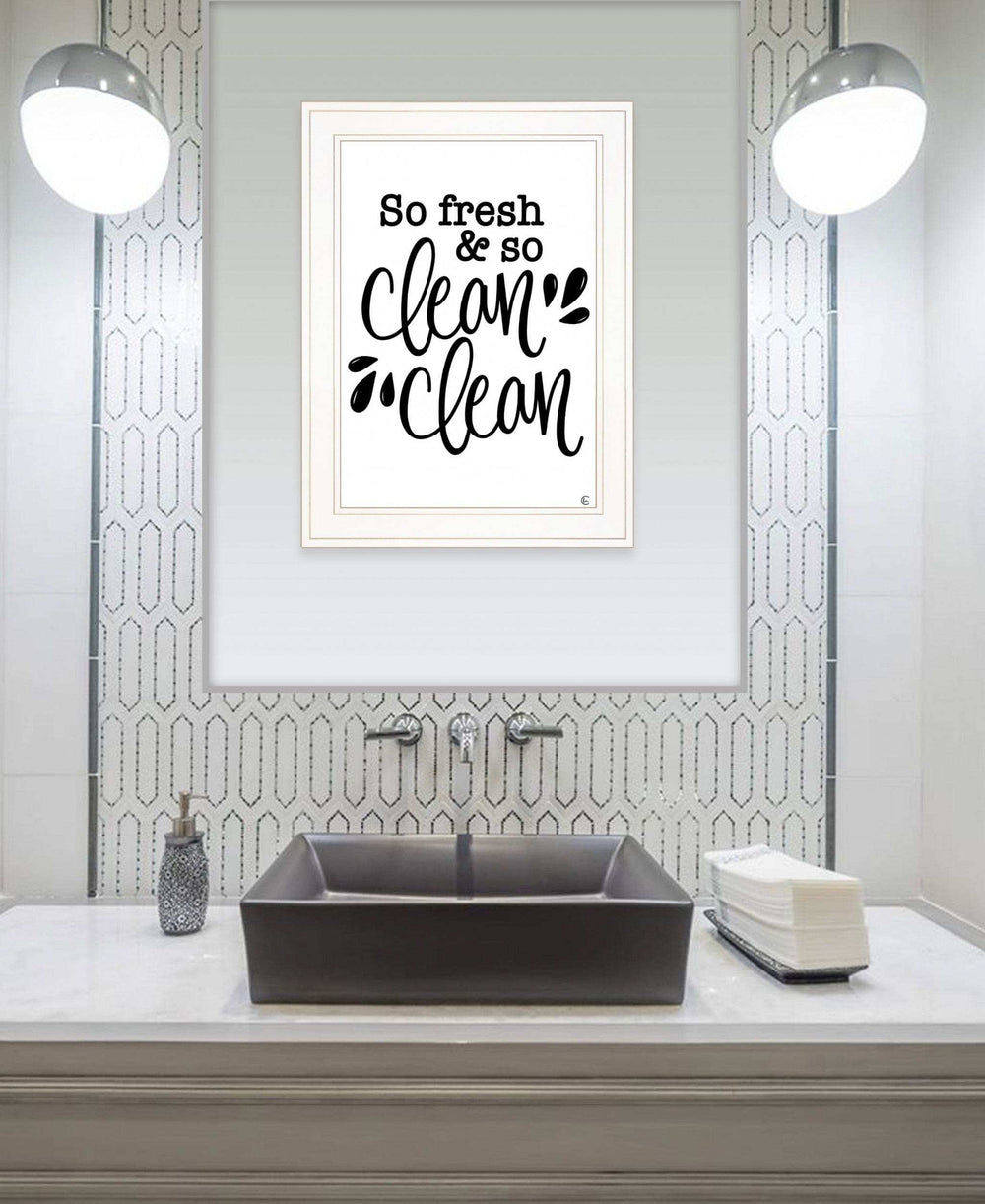 So Clean Clean 1 White Framed Print Bathroom Wall Art - Homeroots - Flyclothing LLC