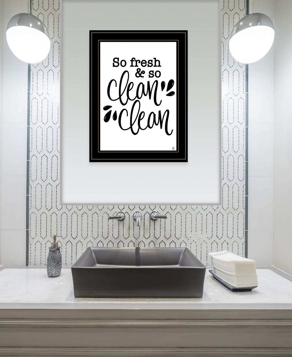 So Clean Clean 2 Black Framed Print Bathroom Wall Art - Homeroots - Flyclothing LLC