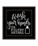Wash Your Hands 2 Black Framed Print Bathroom Wall Art - Homeroots