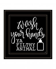 Wash Your Hands 2 Black Framed Print Bathroom Wall Art