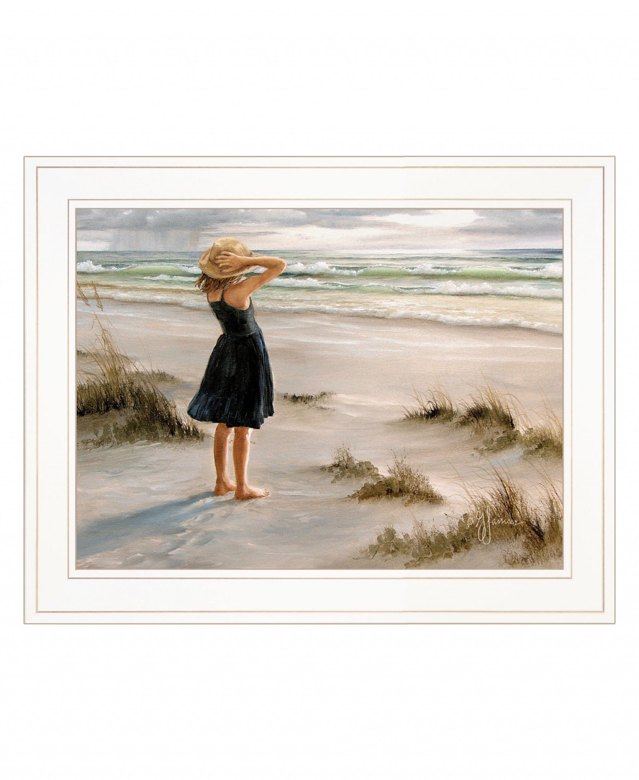Black Dress 1 White Framed Print Wall Art - Homeroots
