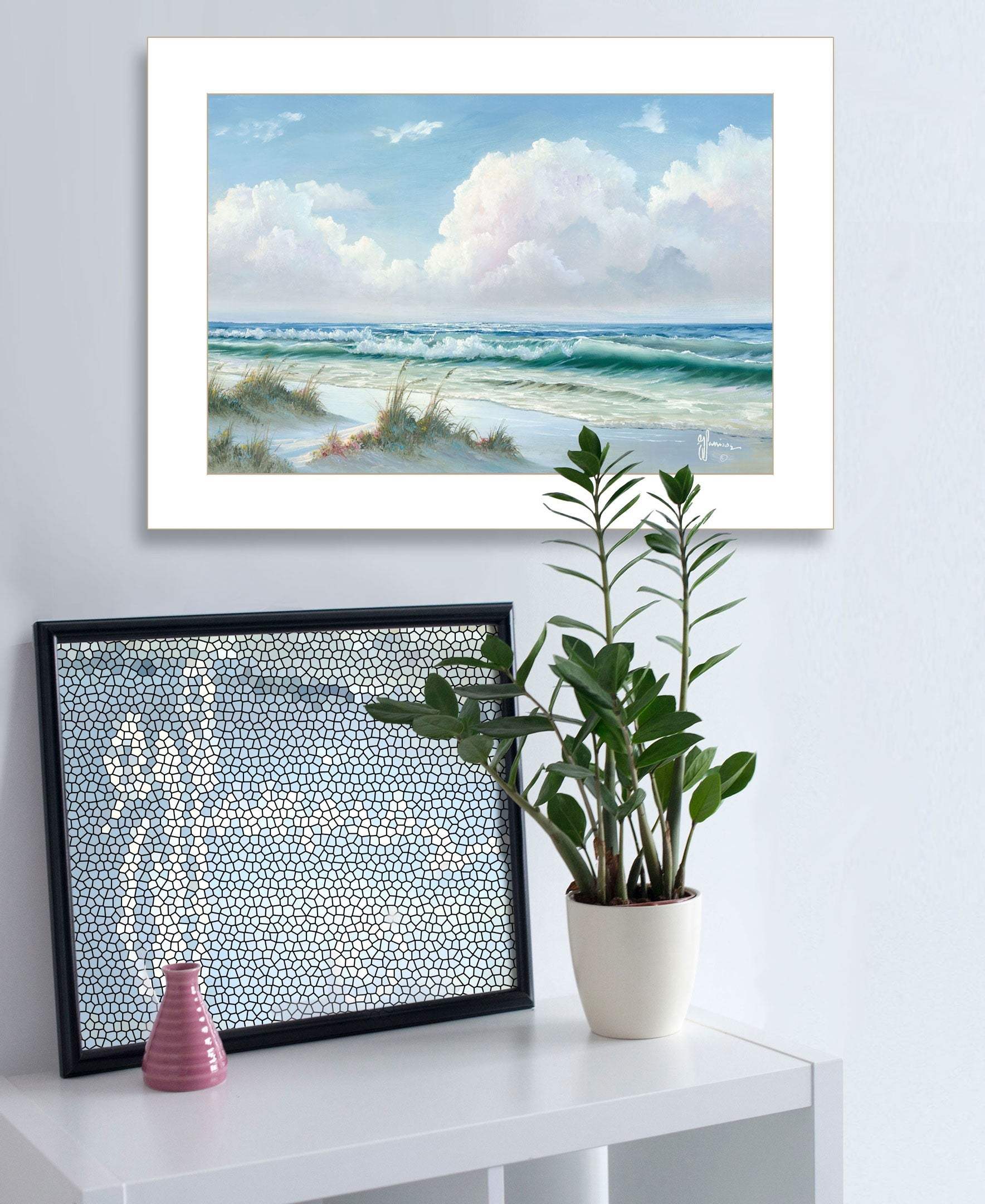 Beach 6 White Framed Print Wall Art - Homeroots - Flyclothing LLC