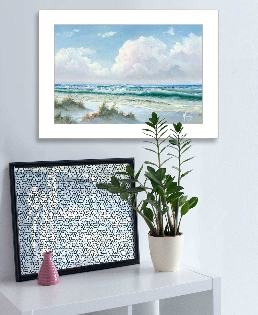 Beach 6 White Framed Print Wall Art - Homeroots - Flyclothing LLC