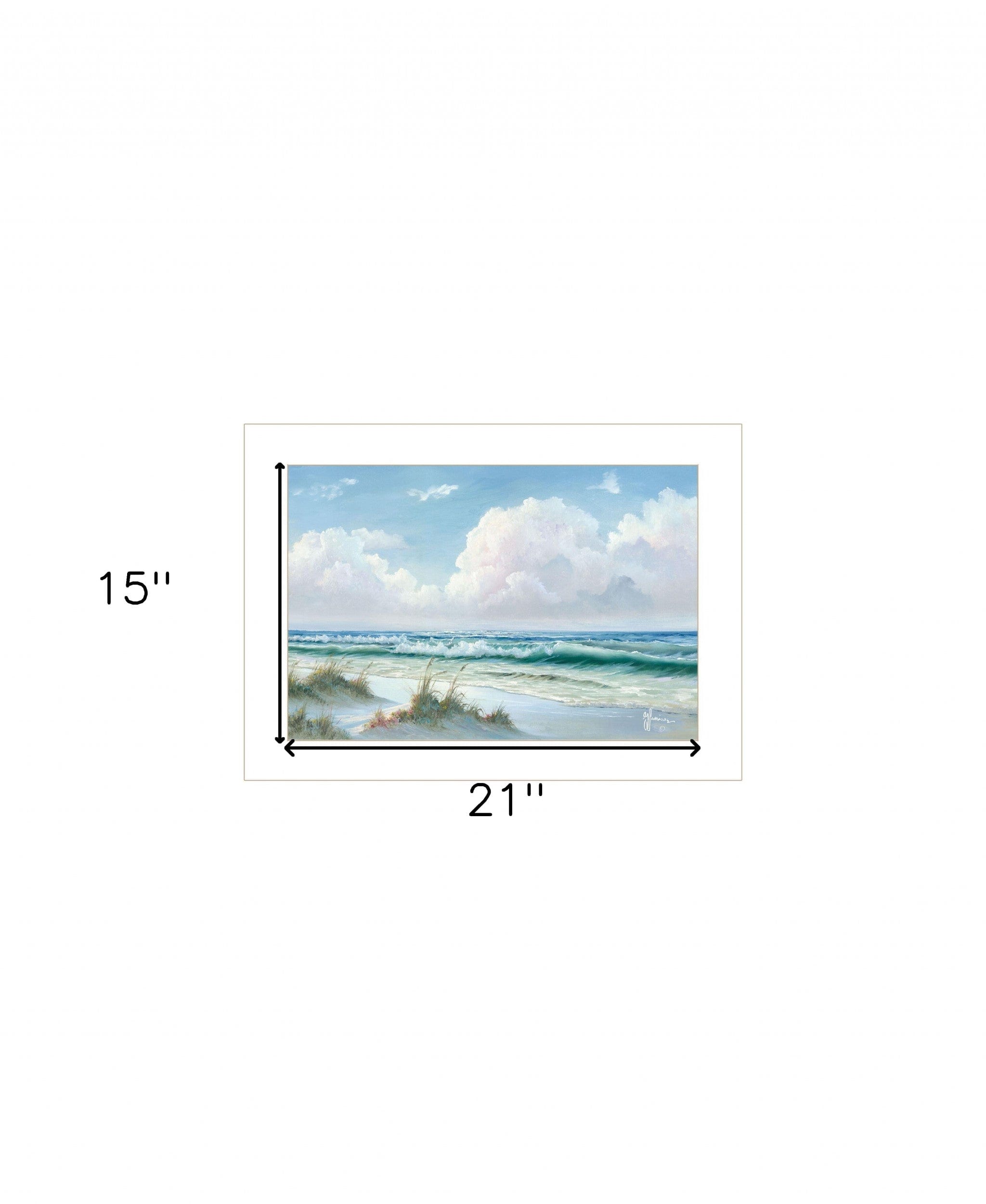 Beach 6 White Framed Print Wall Art - Homeroots
