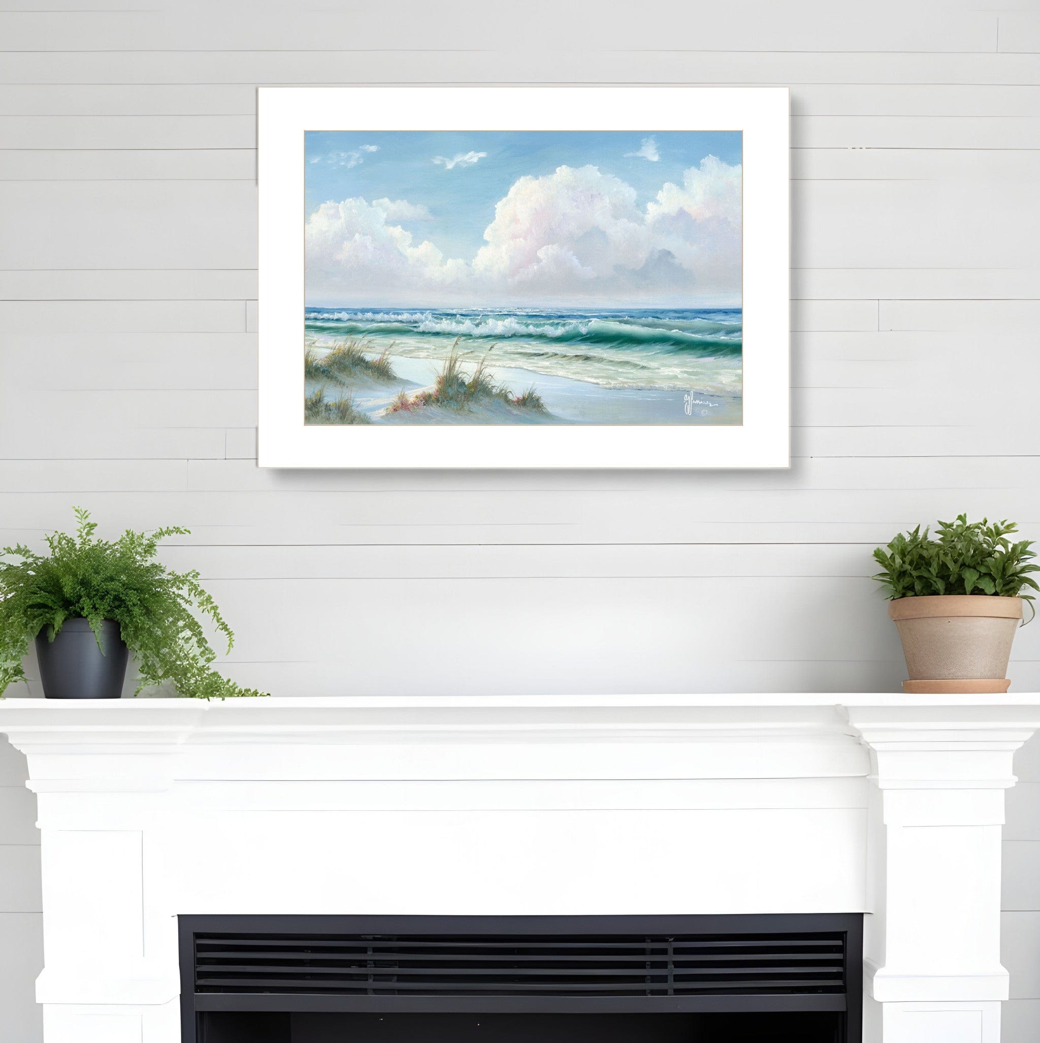 Beach 6 White Framed Print Wall Art - Homeroots