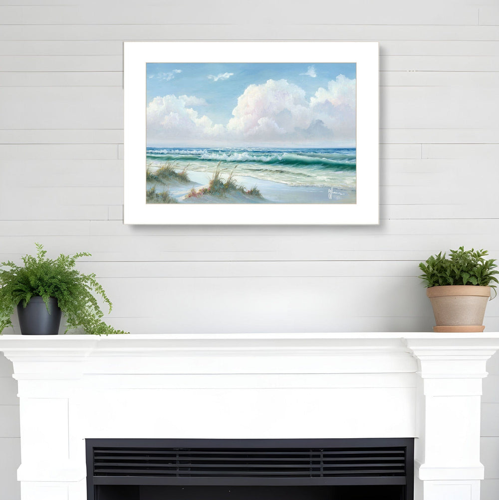 Beach 6 White Framed Print Wall Art - Homeroots