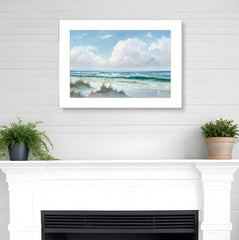 Beach 6 White Framed Print Wall Art - Homeroots