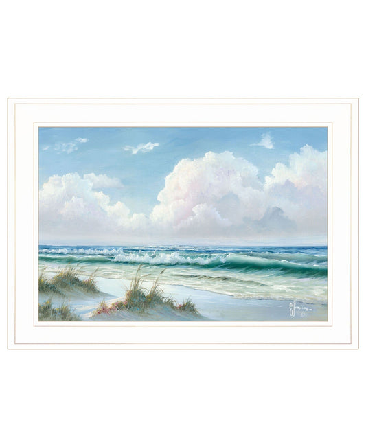 Beach 7 White Framed Print Wall Art - Homeroots