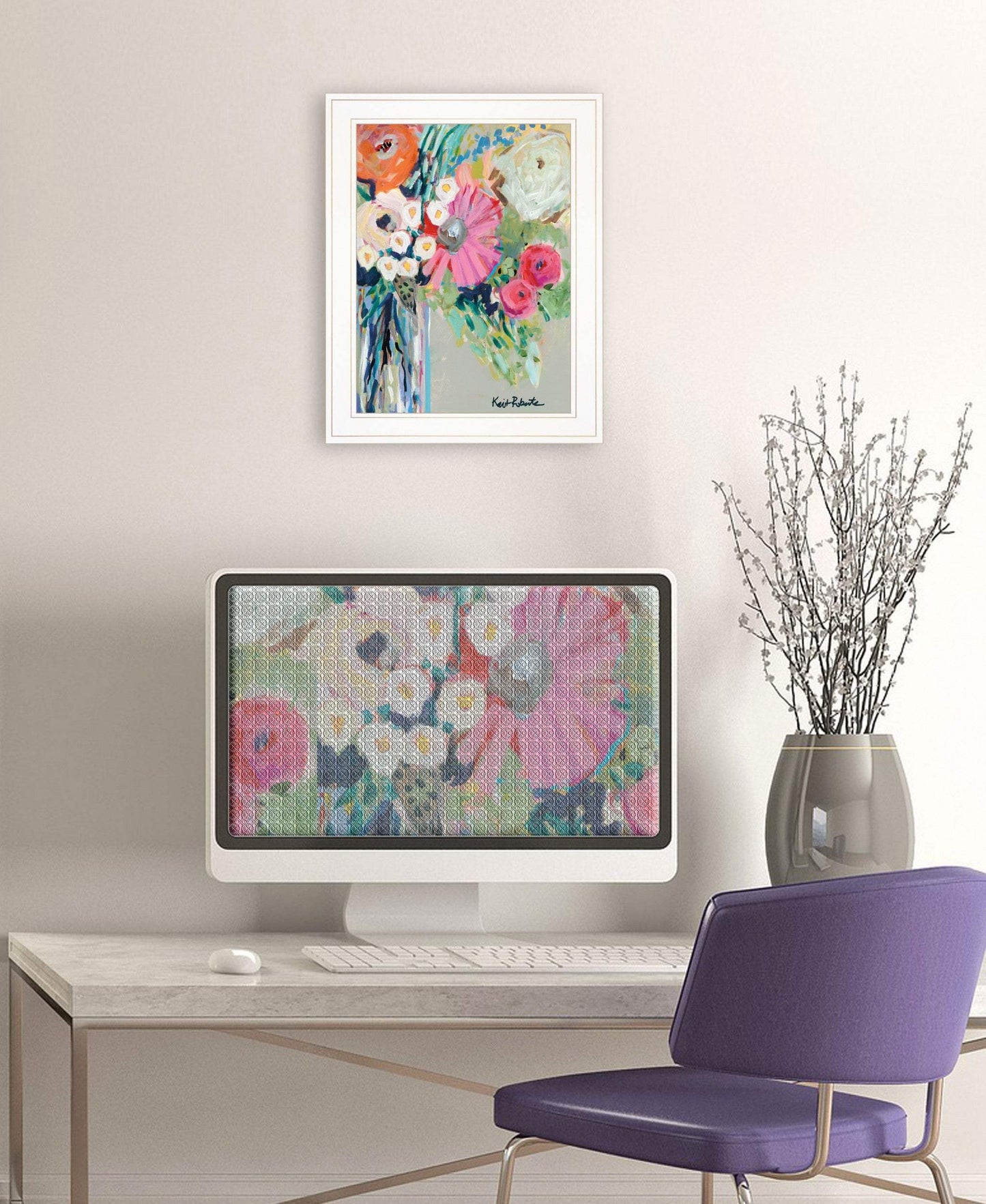 From Mrs Hazels Garden 1 White Framed Print Wall Art - Homeroots - Flyclothing LLC