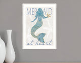Mermaid at Heart 1 White Framed Print Wall Art - Homeroots