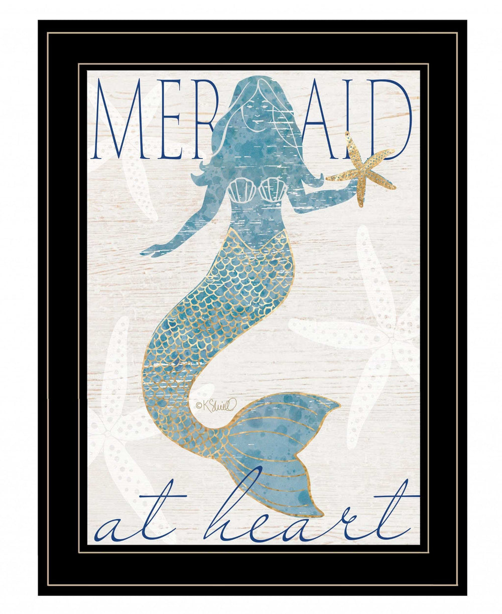 Mermaid at Heart 2 Black Framed Print Wall Art - Homeroots - Flyclothing LLC