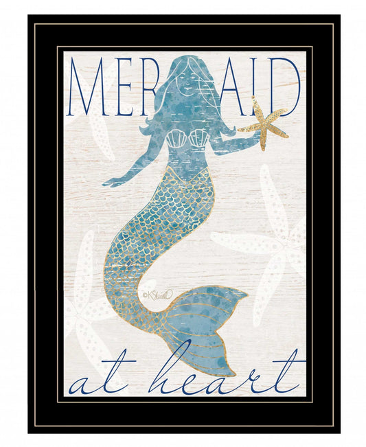 Mermaid at Heart 2 Black Framed Print Wall Art - Homeroots - Flyclothing LLC