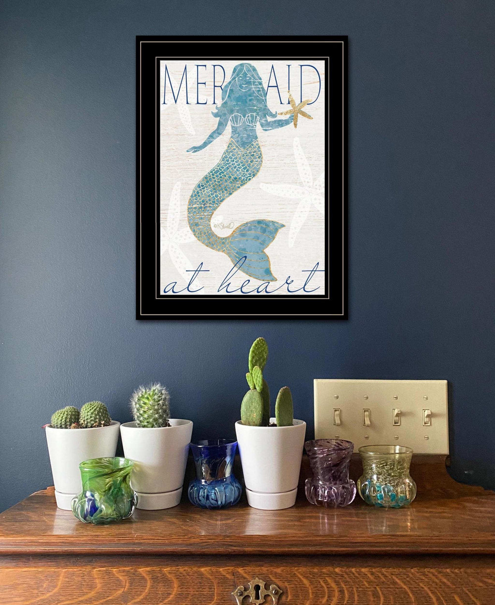 Mermaid at Heart 2 Black Framed Print Wall Art - Homeroots - Flyclothing LLC